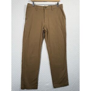 NAUTICA Mens 32 Classic Fit Flat Front Deck Pants Brown  Business Office Preppy